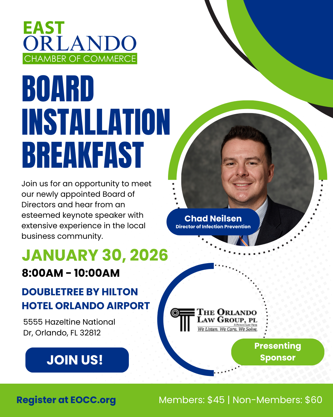 Board Installation Breakfast Flyer