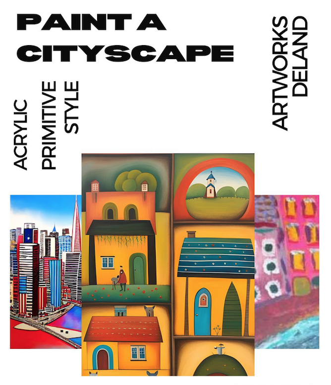 Sample primitive cityscapes by artist Stephanie Zing