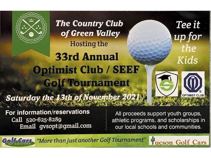 golf tournament info postcard front