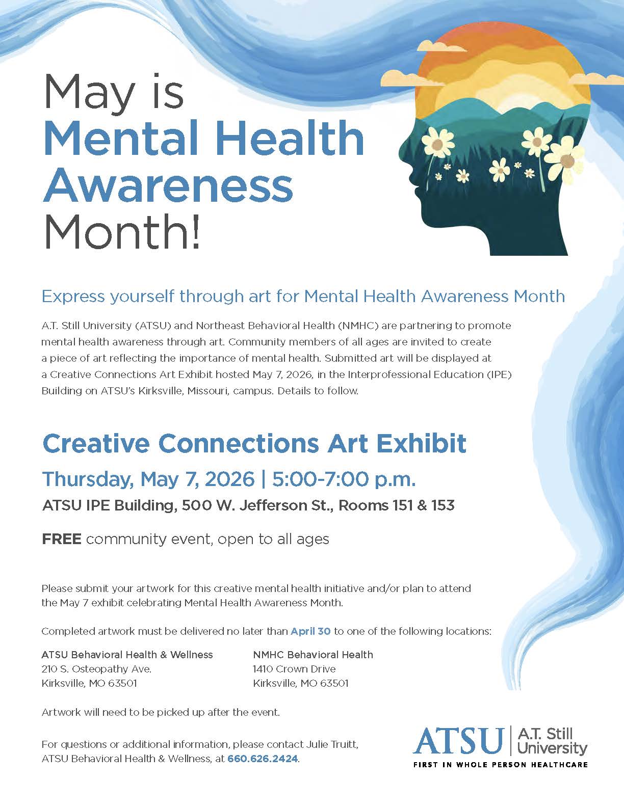 Creative Connections Art Exhibit - express yourself through art for Mental Health Awareness Month