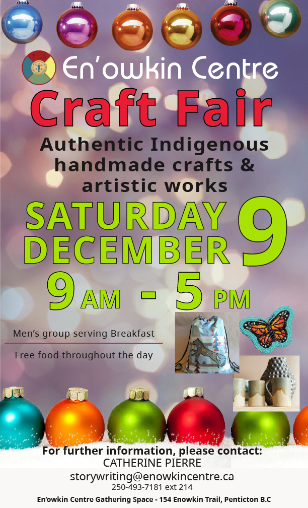 Enowkin Centre Craft Fair Poster Dec 9 2023