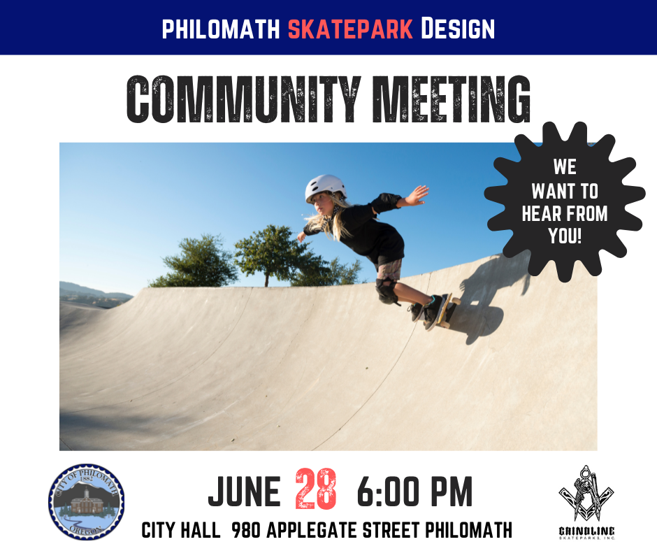 child on skateboard with event details