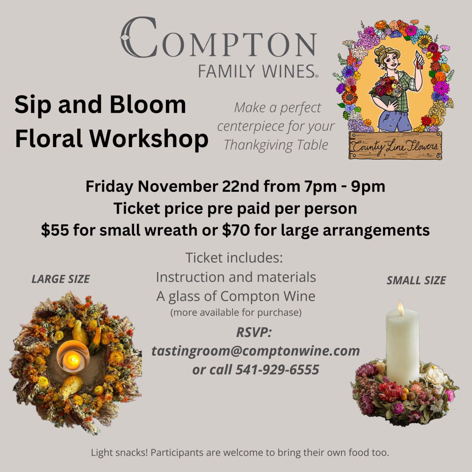 Sip and Bloom workshop November 22 2024